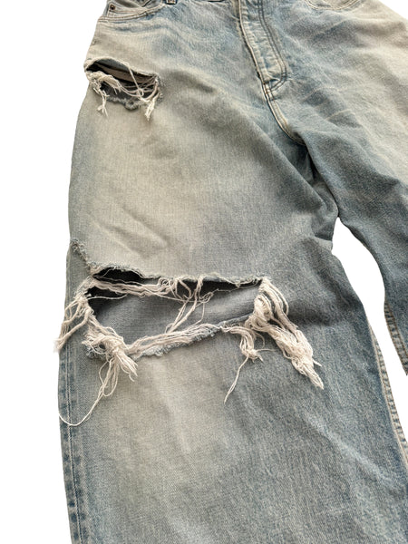 2022 Baggy Skater Blue Distressed Denim