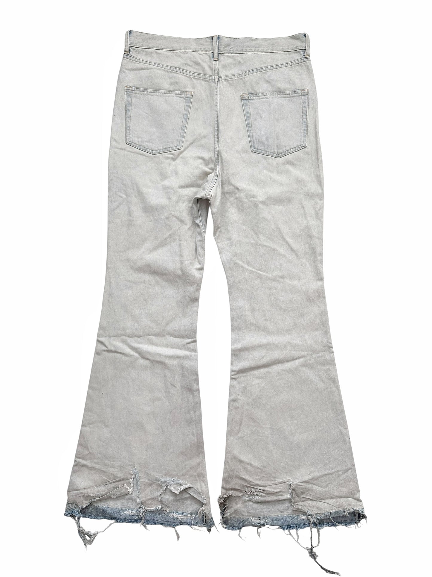 2024 Distressed Bleached Flare Skater Denim