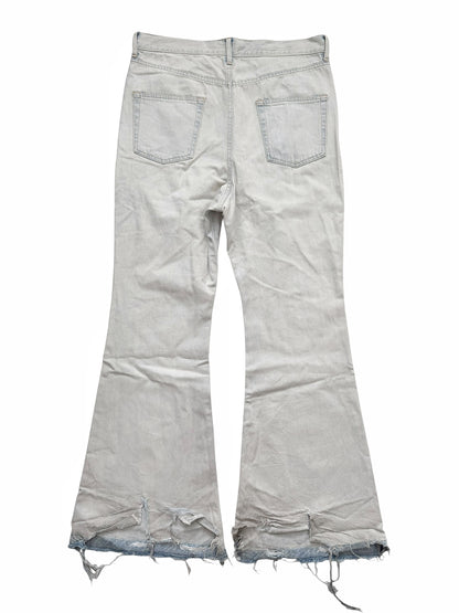 2024 Distressed Bleached Flare Skater Denim