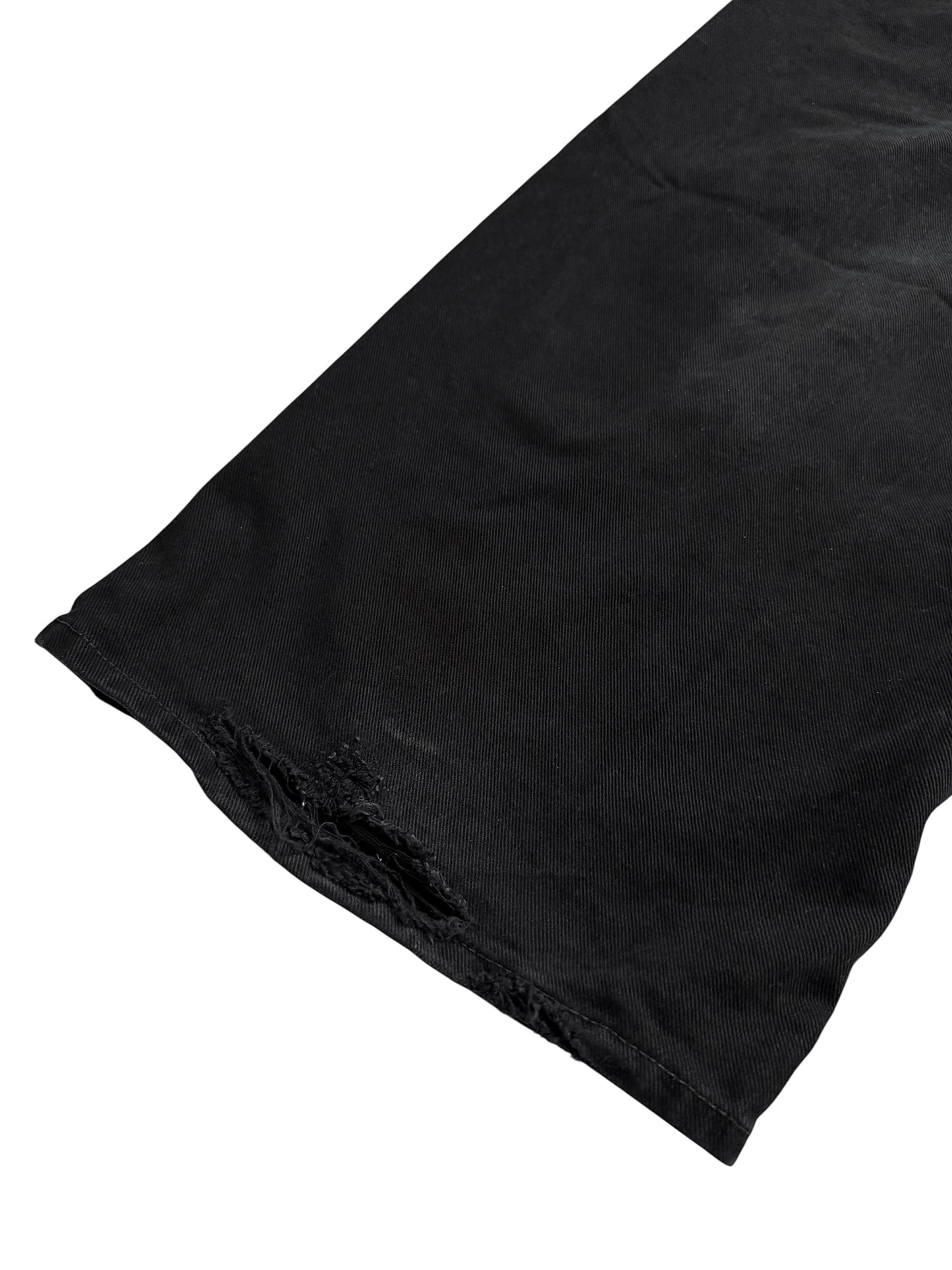 2024 Baggy Wide Leg Black Denim w Drawstring