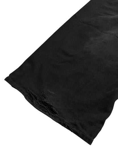 2024 Baggy Wide Leg Black Denim w Drawstring