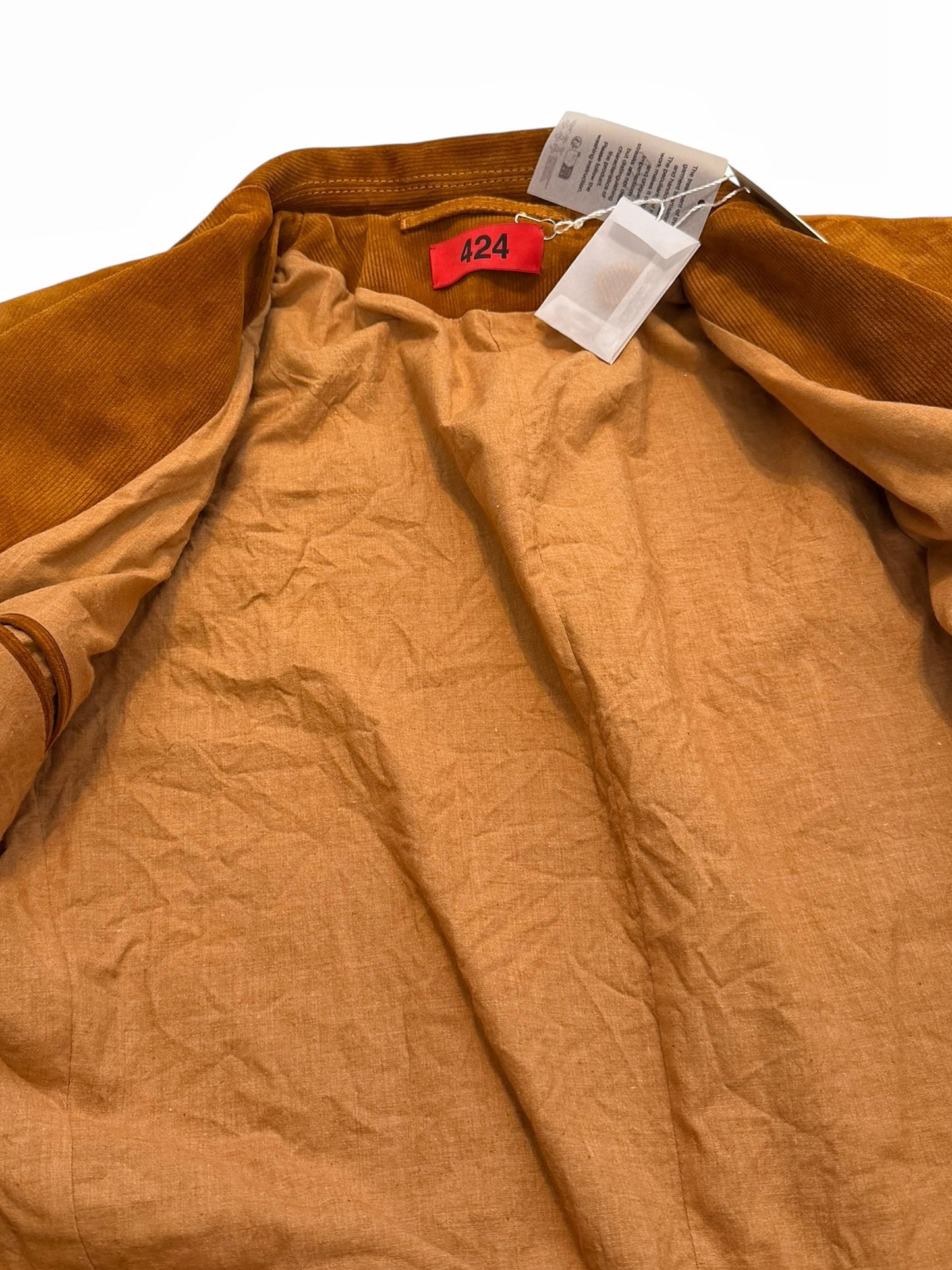 Leather “Corduroy” Imprinted Trompe Loiel Coat