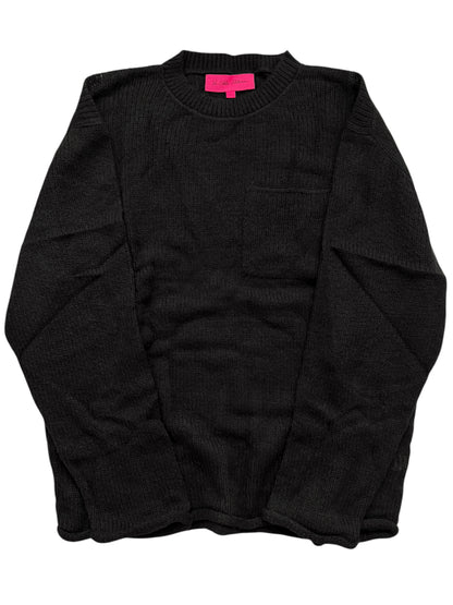 Cashmere Black Nimbus Pocket Crewneck Sweater
