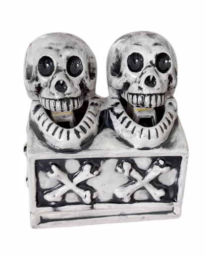 Black Ceramic Laughing Skulls Incense Booze Chamber