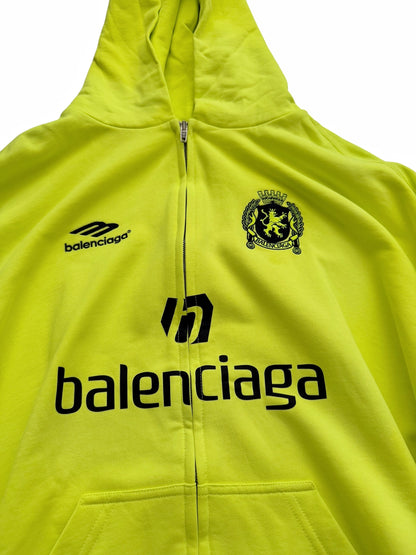 Neon Fluo Soccer Logo Zip Hoodie