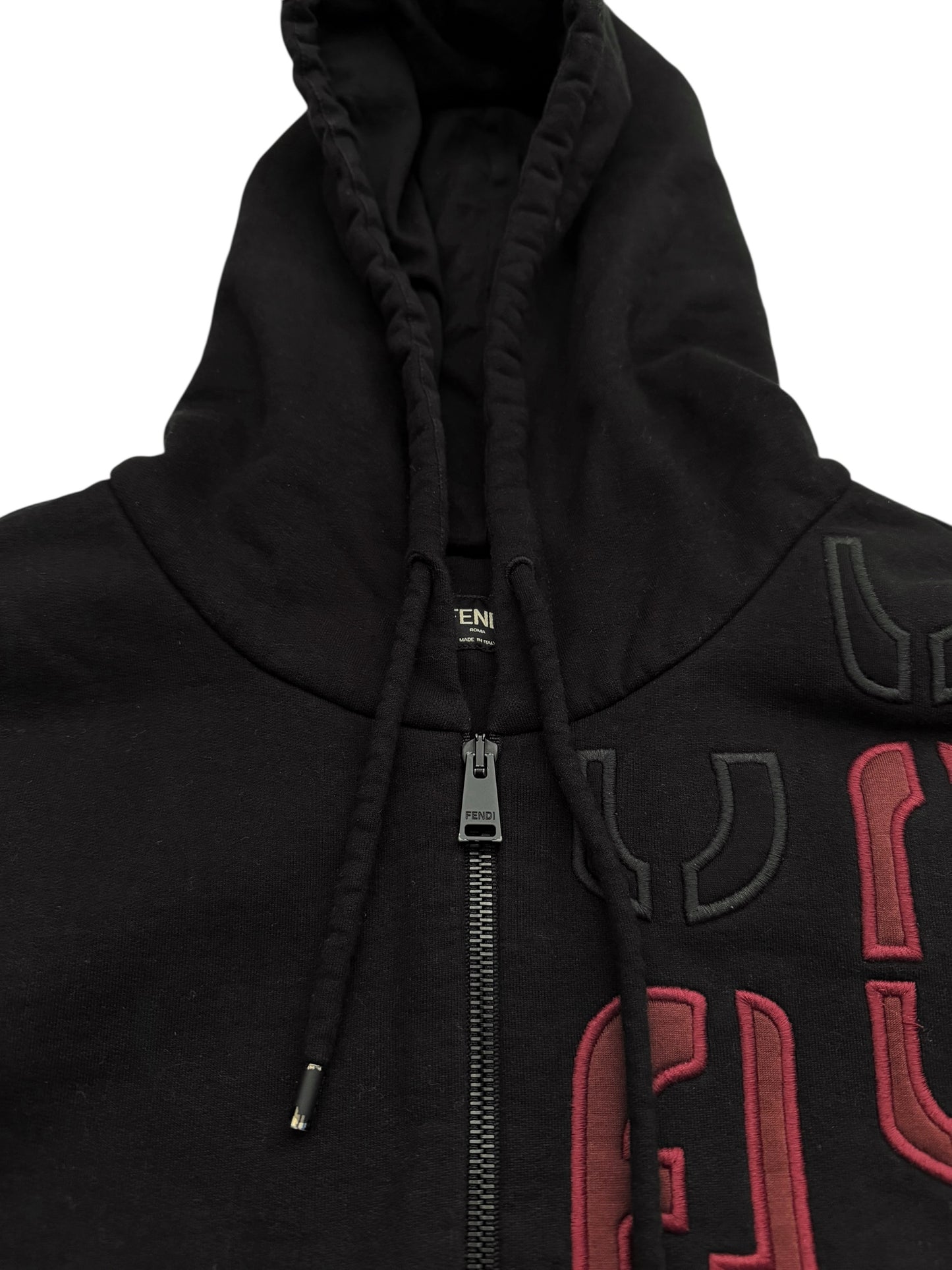 Chain Link Embroidery Zip Hoodie