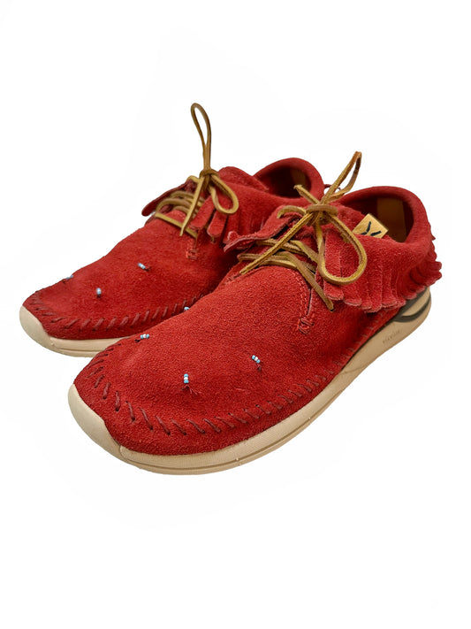 LMaliseet Red Suede Shaman Moc Folk