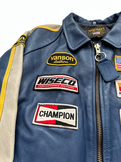 1/1 Genesis NYC Blue Leather Zip Jacket