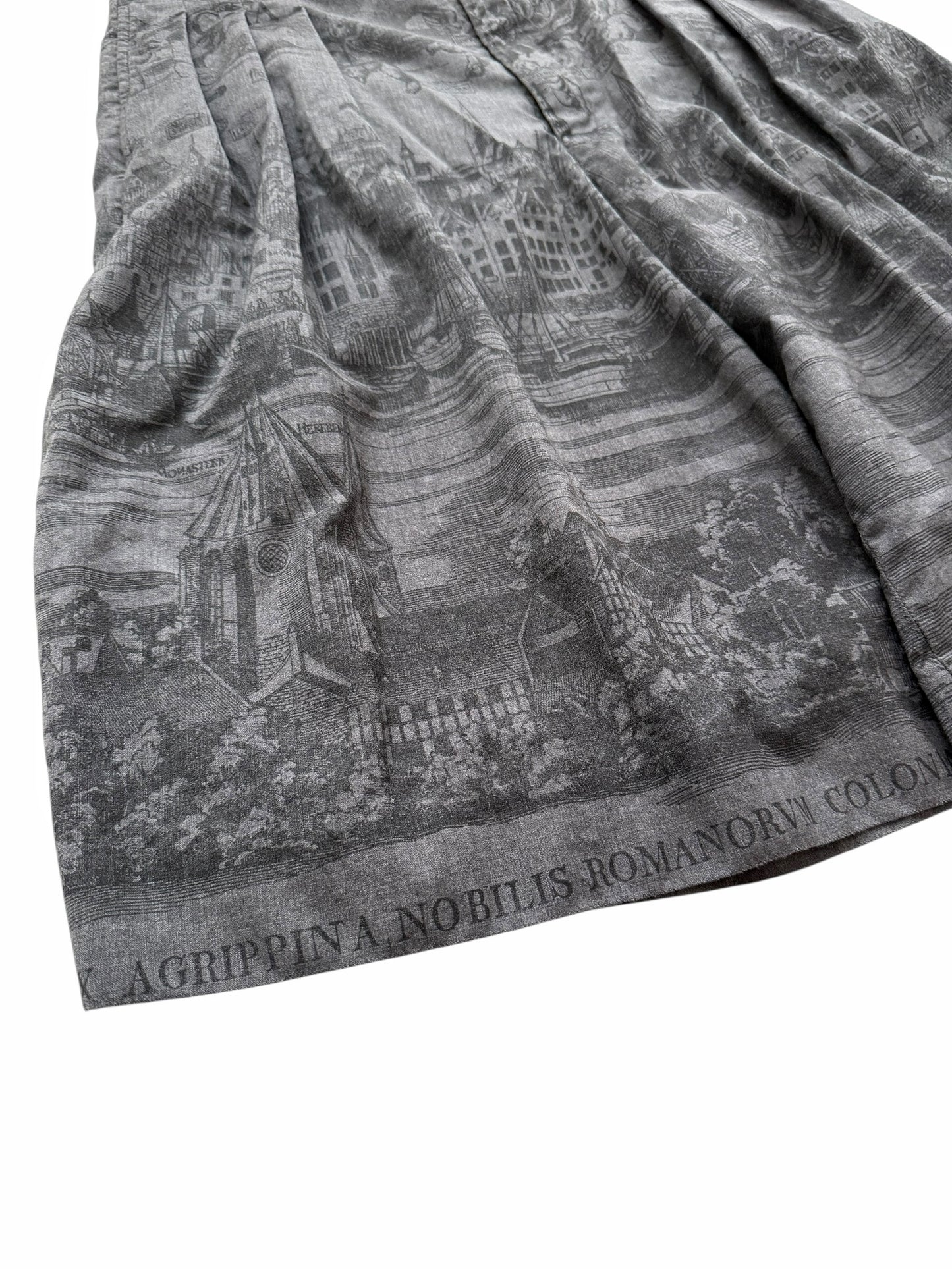 2020 Pressed Wool Print Pleated Shorts