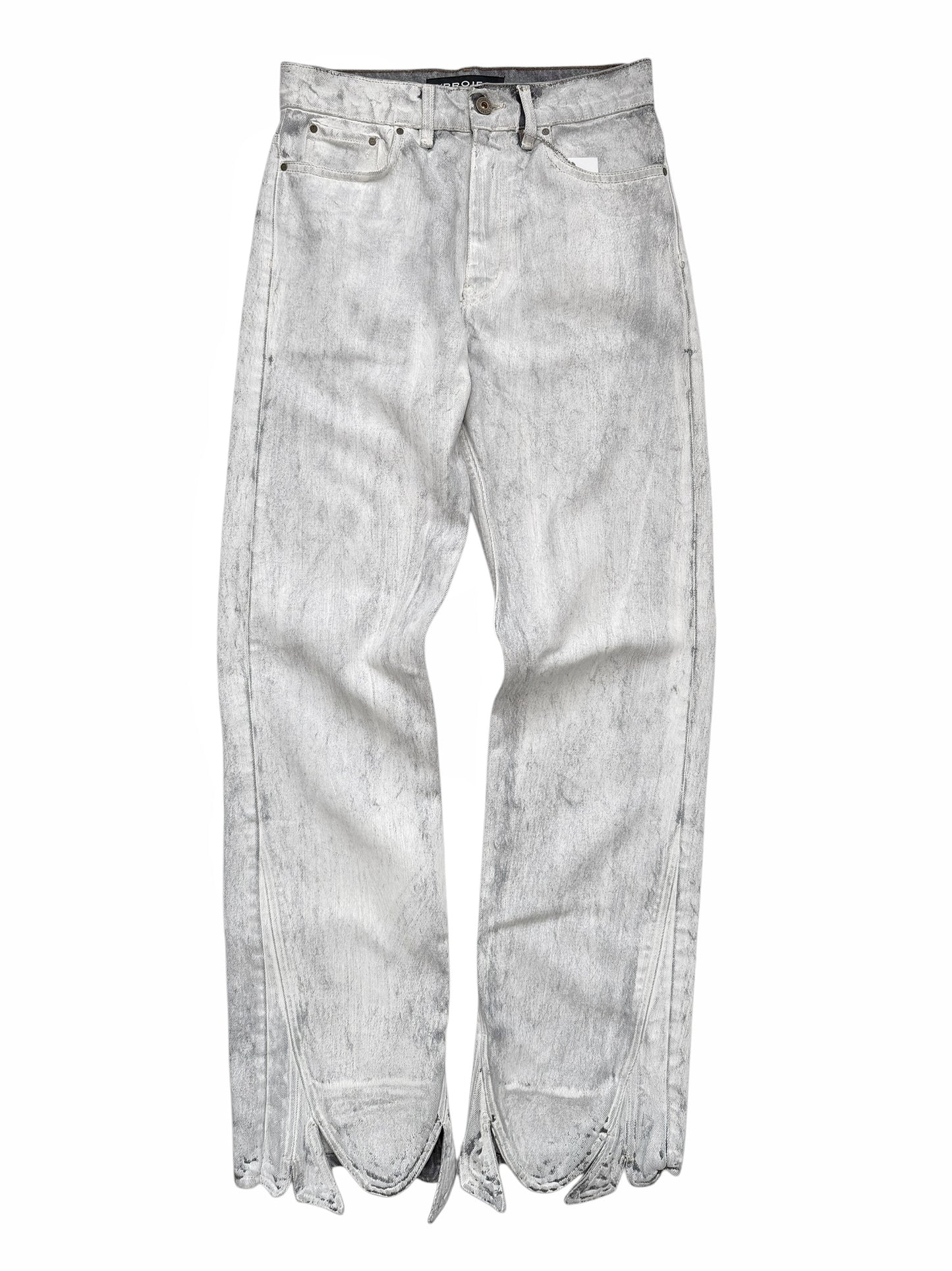 White Painted Tudor Hem Denim