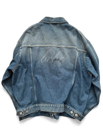 Bebe Bedazzled Oversized Denim Jacket