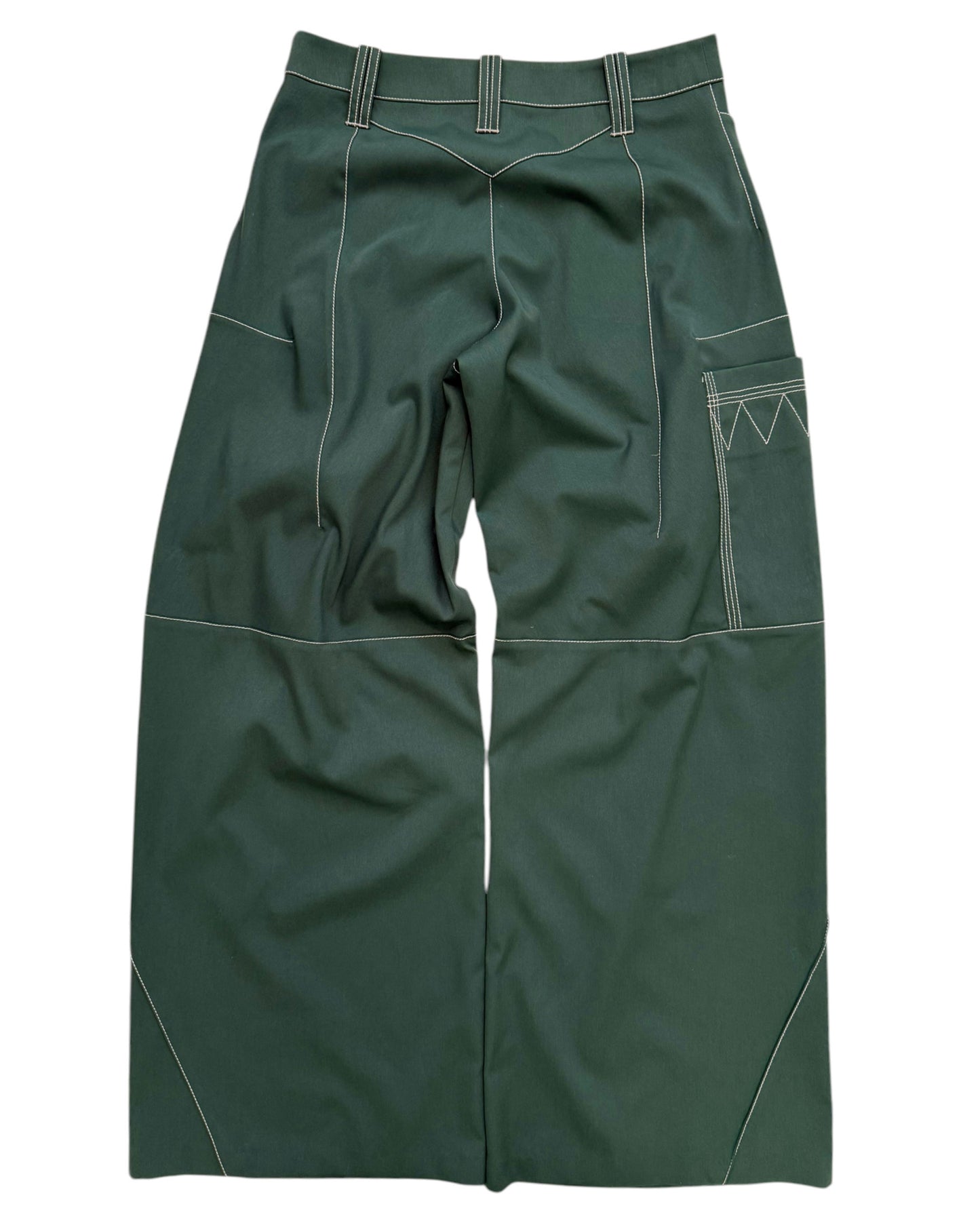 SS23 Angled Trouser Green Baggy Pant