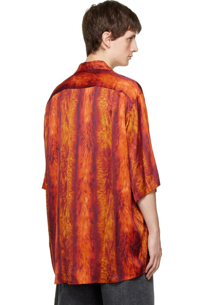 Viscose Oversized Flame Fur Shirt