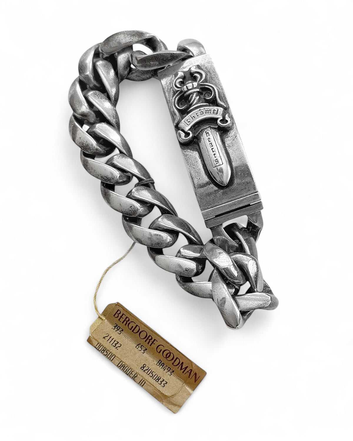 OG Large Dagger ID Silver Bracelet