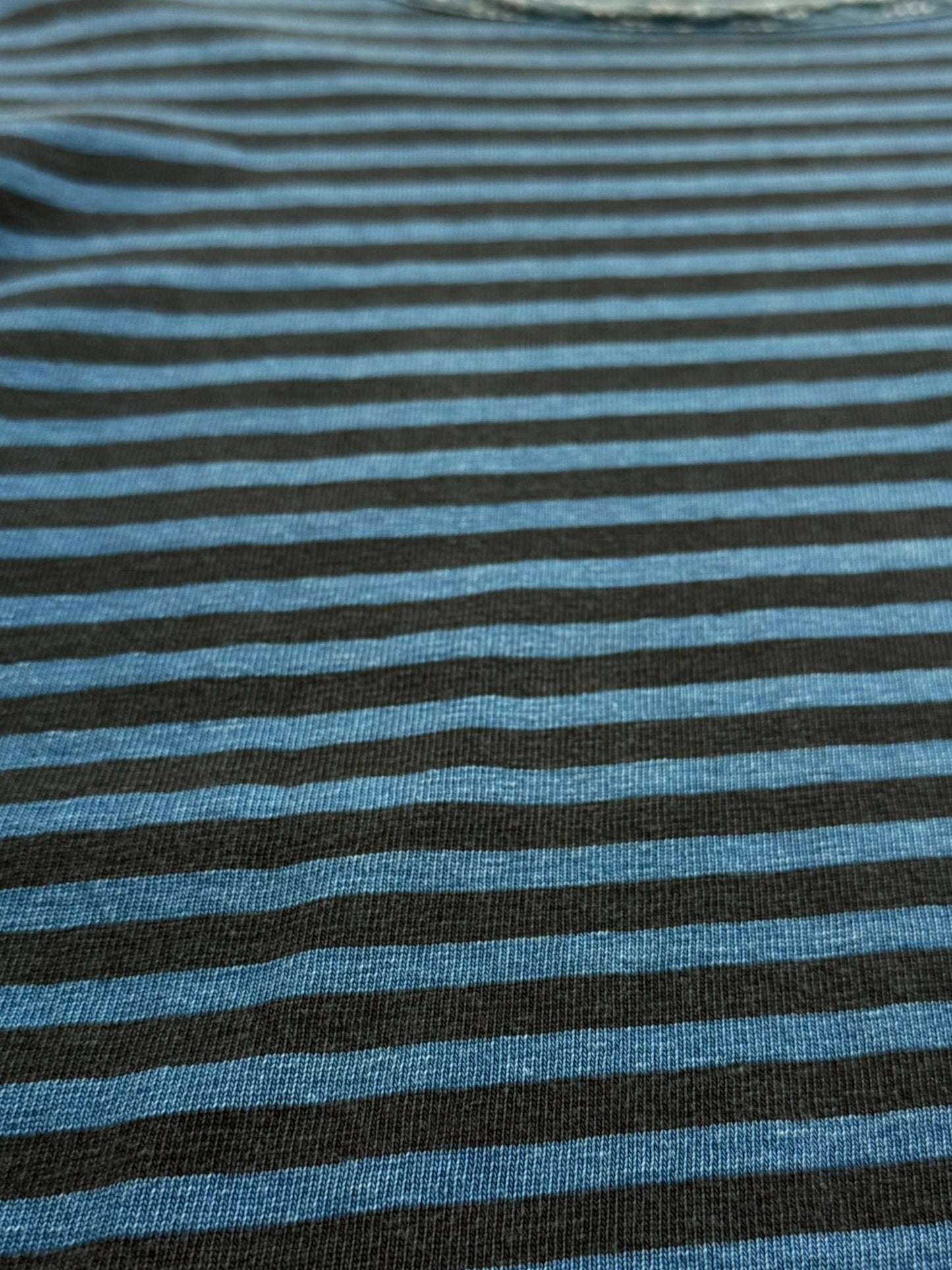 Indigo Navy Stripe Border Crew