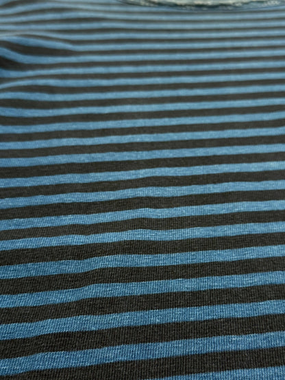 Indigo Navy Stripe Border Crew