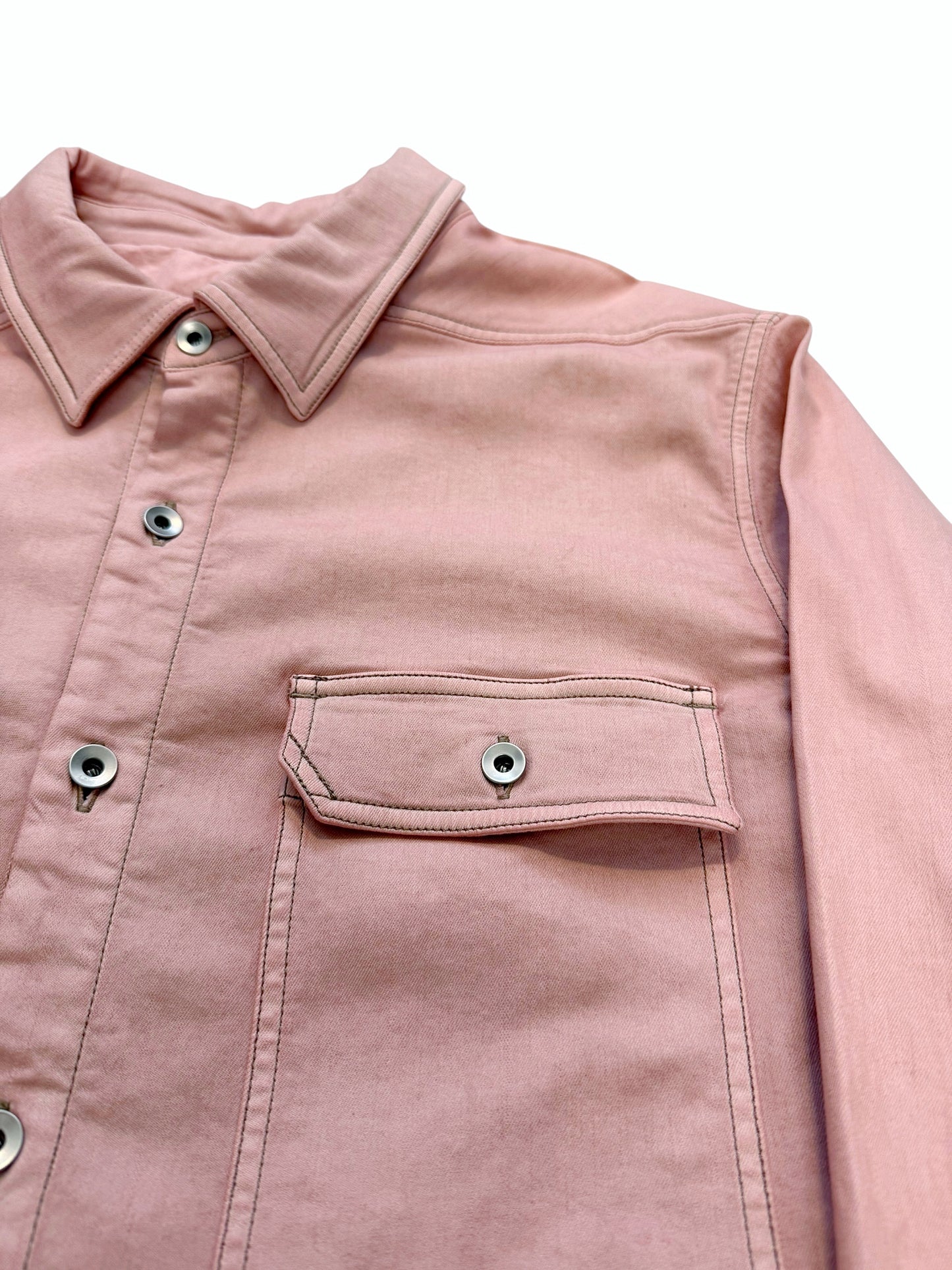 Pink Giacca Faded Denim Over Shirt