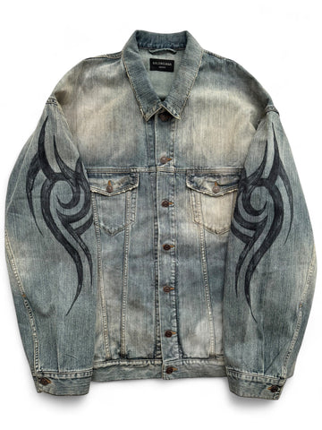 2024 Y2K Tattoo Oversized Wash Denim