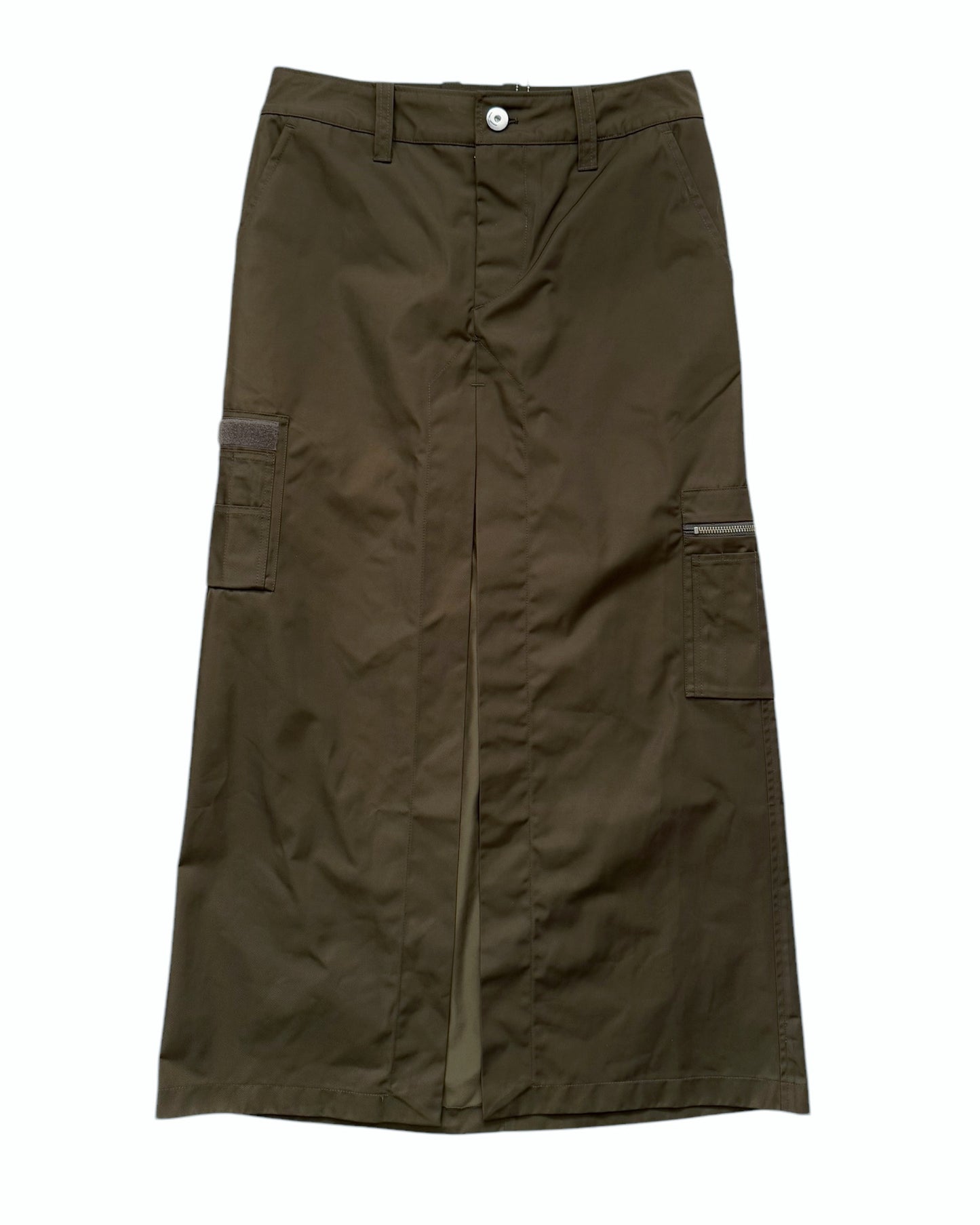 Nylon Maxi Cargo Skirt