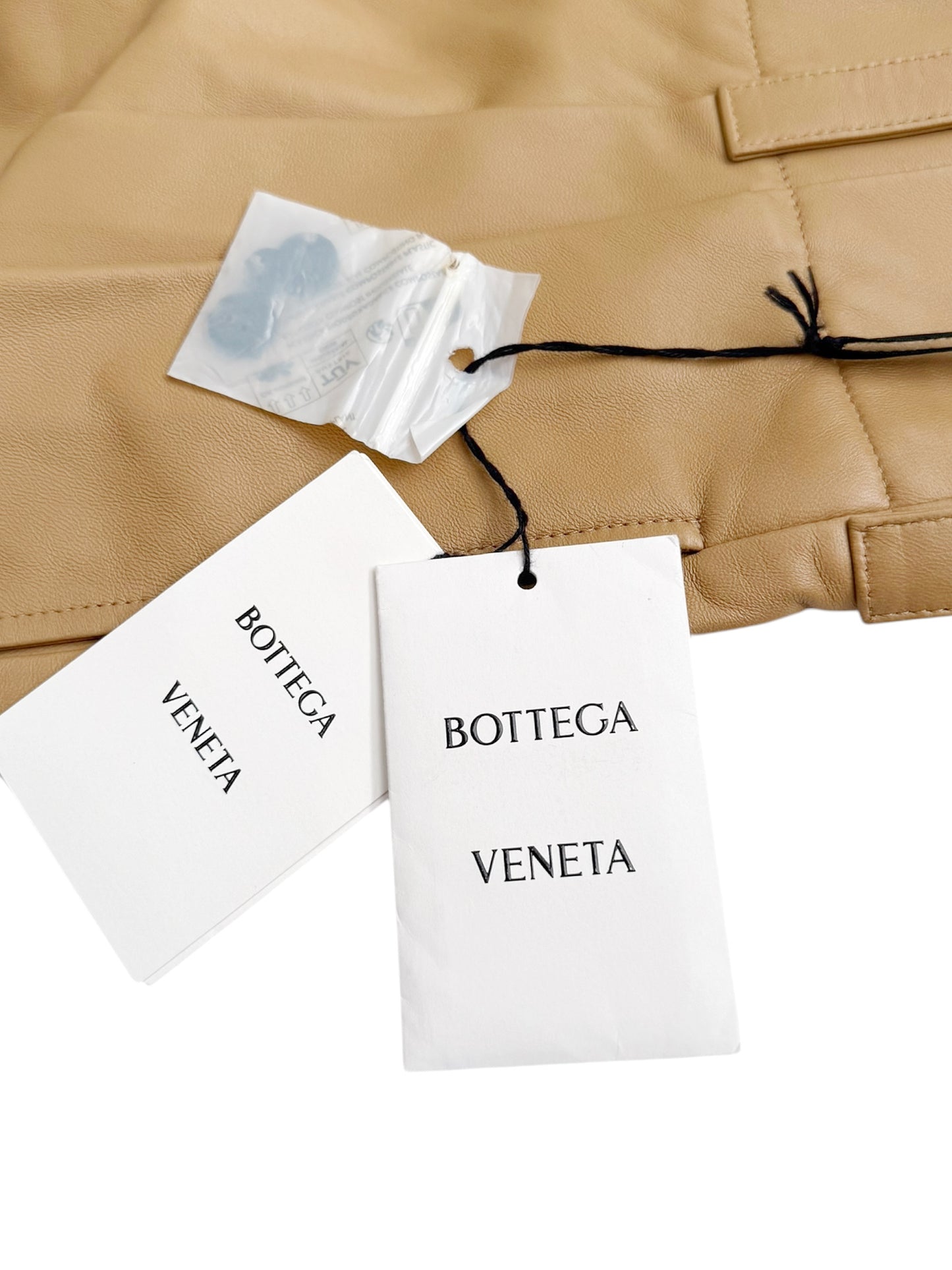 “Cashmere Nappa” Leather Pleat Baggy Pant