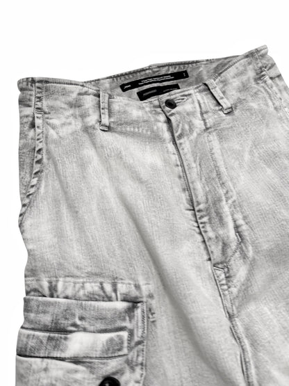 White Degrade Wash Gasmask Cargos