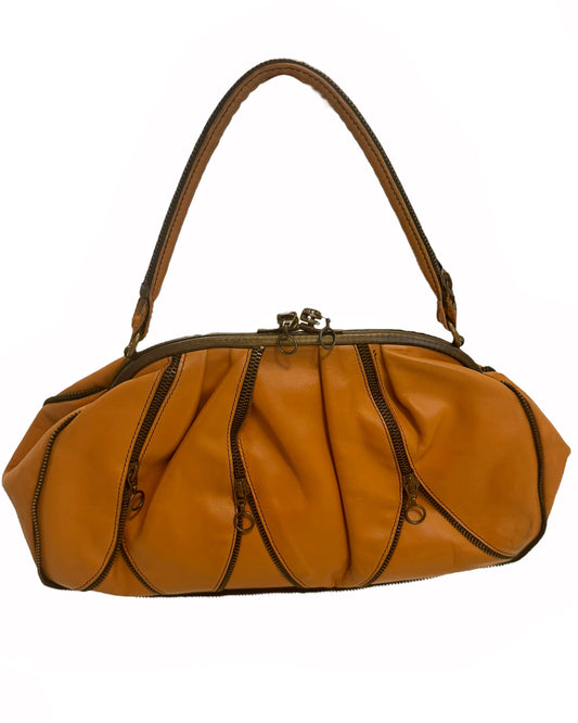1990’s Zipper Pleated Leather Bag