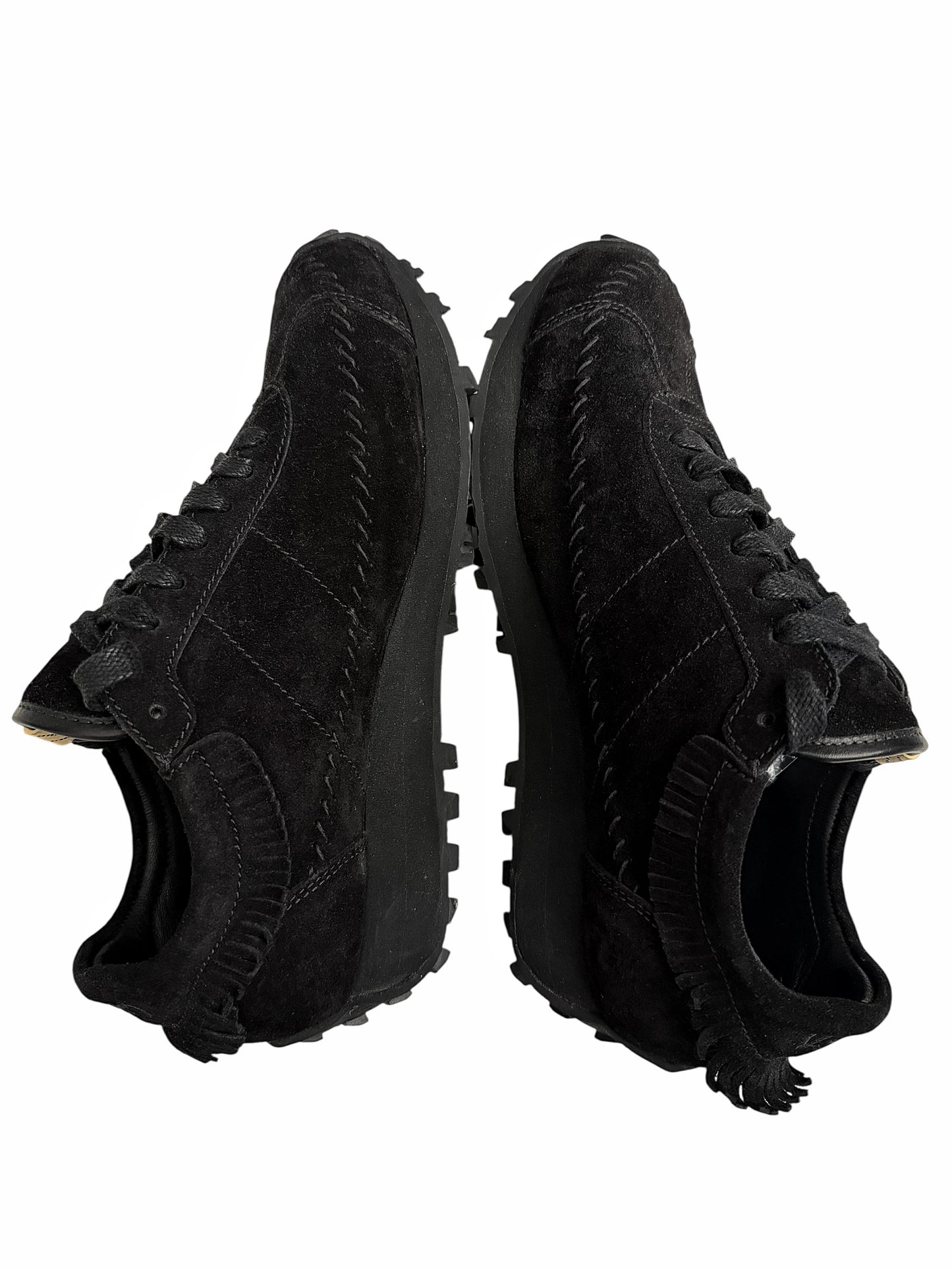 Walpi Suede Black Fringe Runner Sneaker