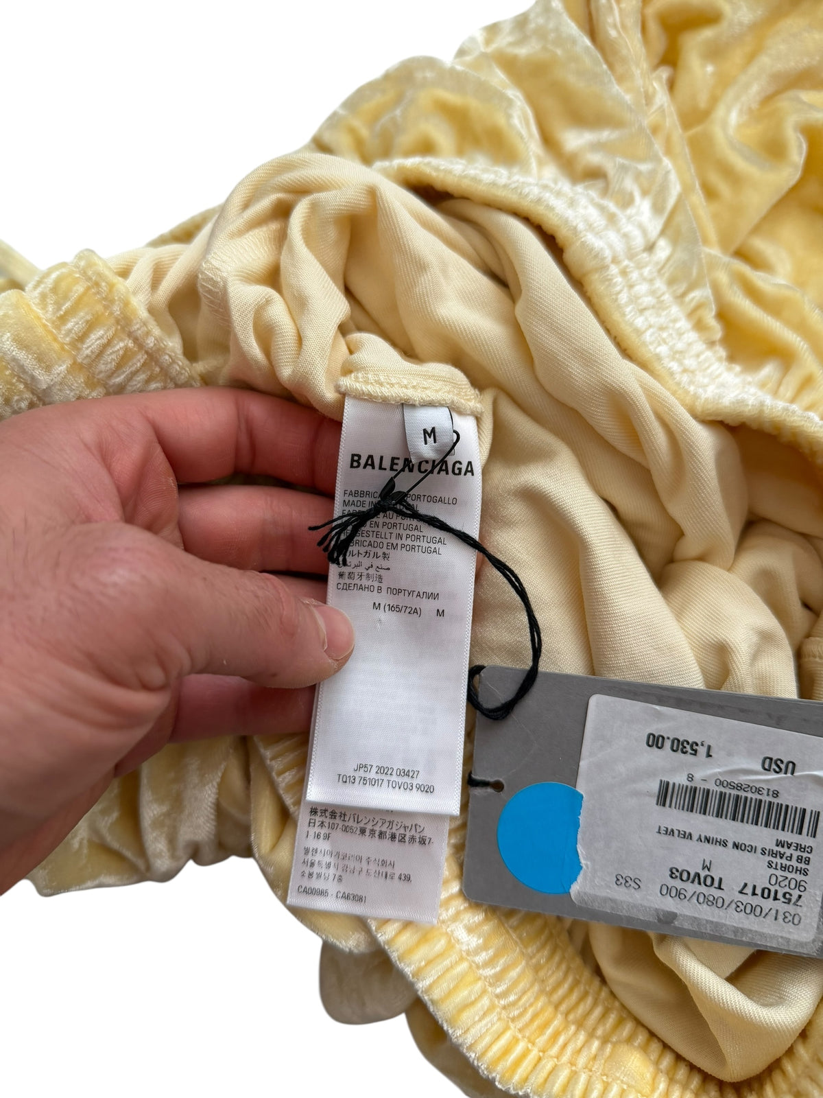 Gold Baggy Velour Drawstring Pants