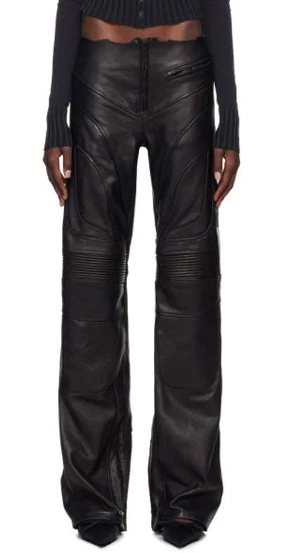 2024 Raw Waist Biker Moto Leather Pants