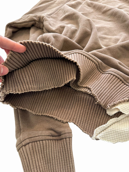 Sample Cocoa Brown Denim Fragment Hybrid Hoodie