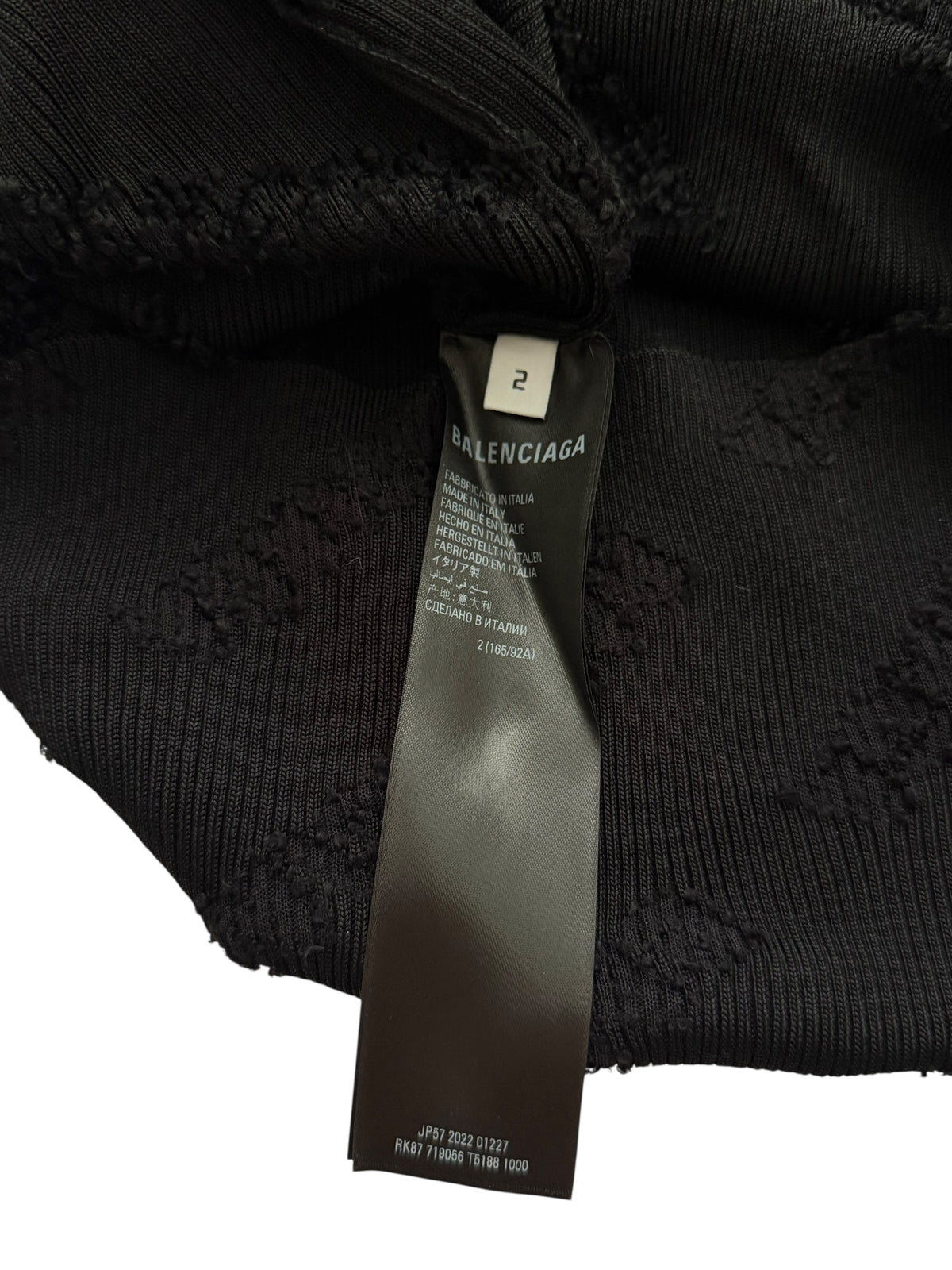 Mesh Distressed Logo Viscose Turtleneck Sweater