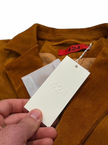 Leather “Corduroy” Imprinted Trompe Loiel Coat