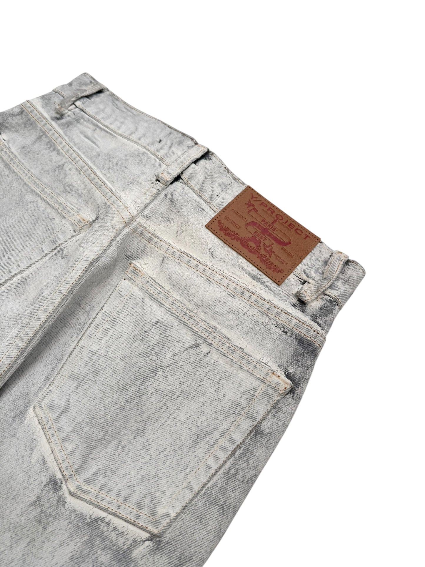 White Painted Tudor Hem Denim