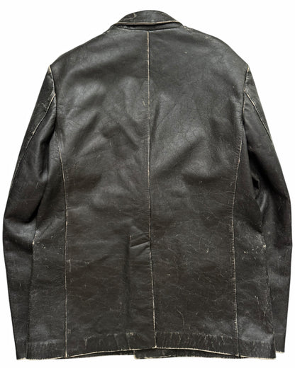 Distressed Leather Trompe L’oeil Blazer