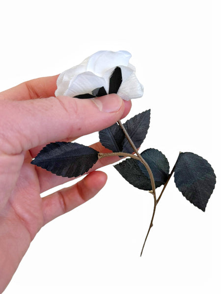 Silk Flower Brooch Pin (White)