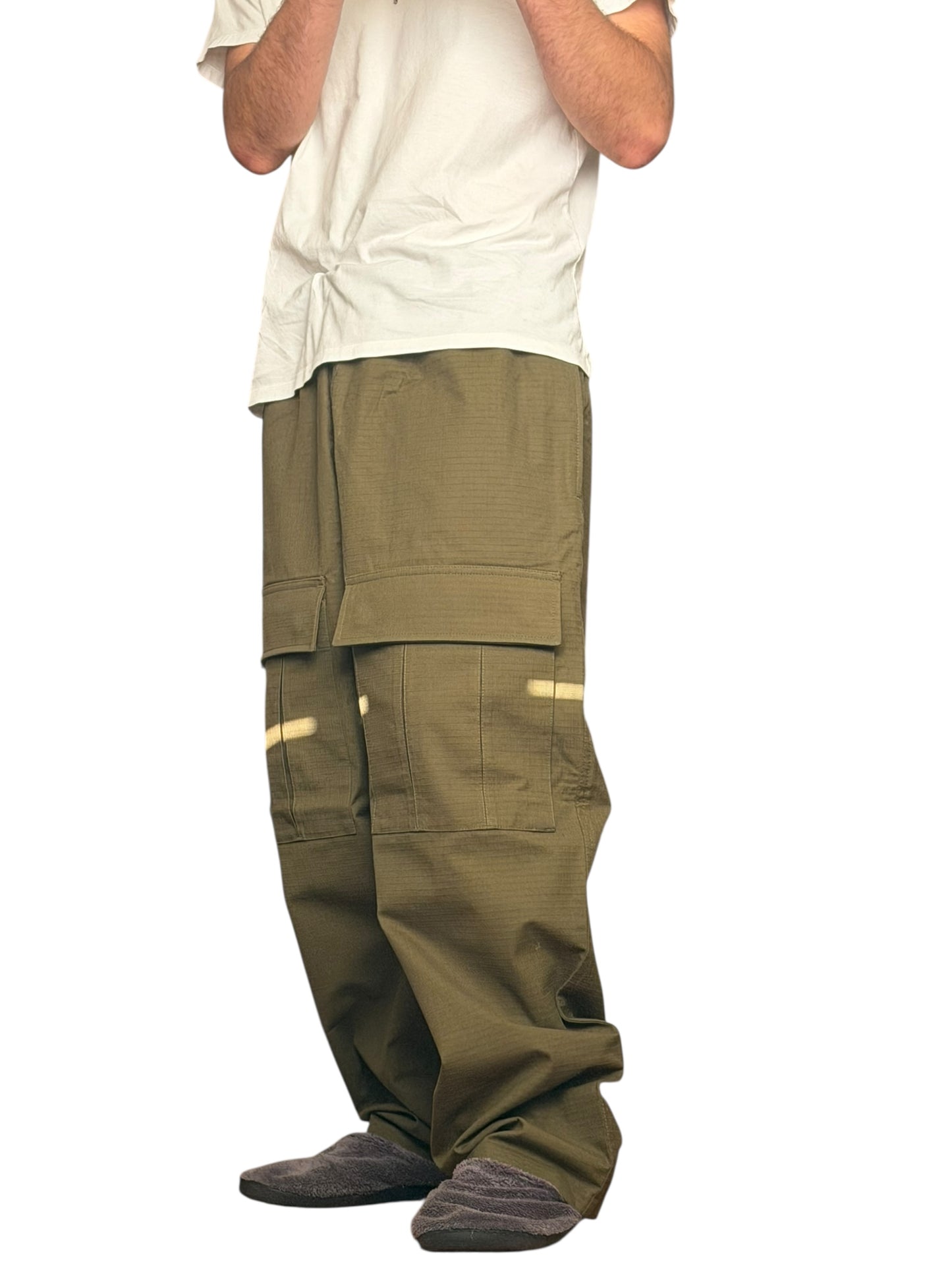 Green Baggy Ripstop Sandwich Bag Cargo Pants