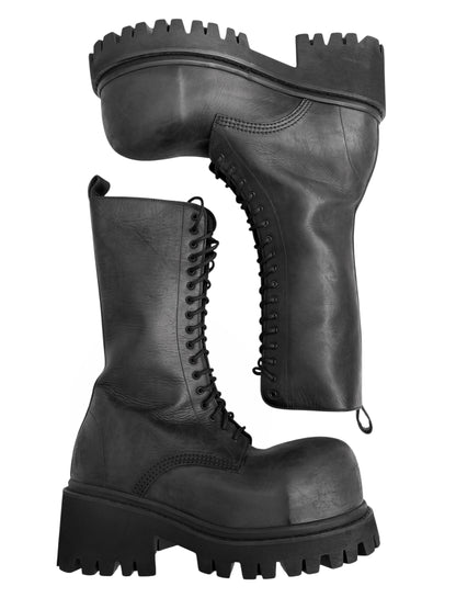 Runway Version High Stomper Leather Boot