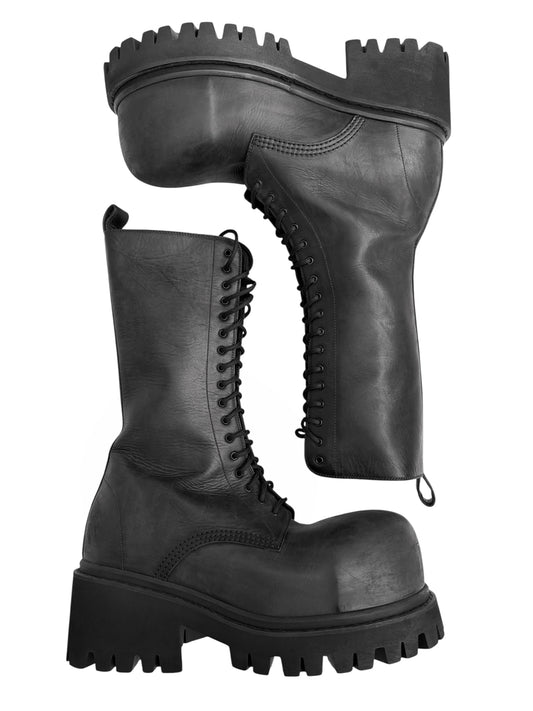 Runway Version High Stomper Leather Boot