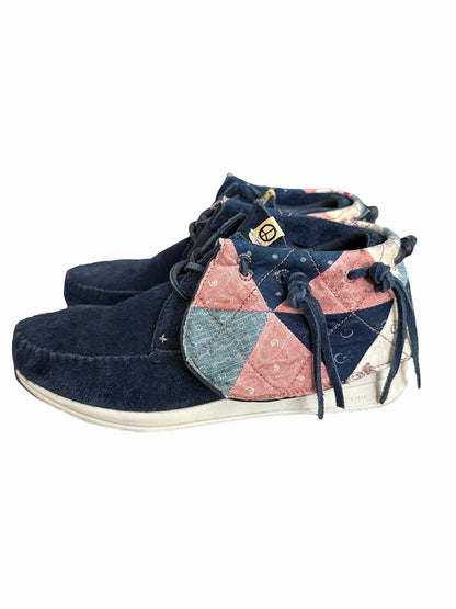 FBT Blue Geo Suede Boro Patchwork