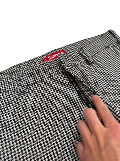 White Houndstooth Work Pant