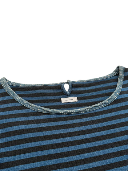 Indigo Navy Stripe Border Crew