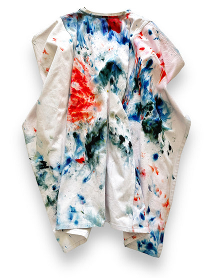 Bleach Painted Denim Poncho