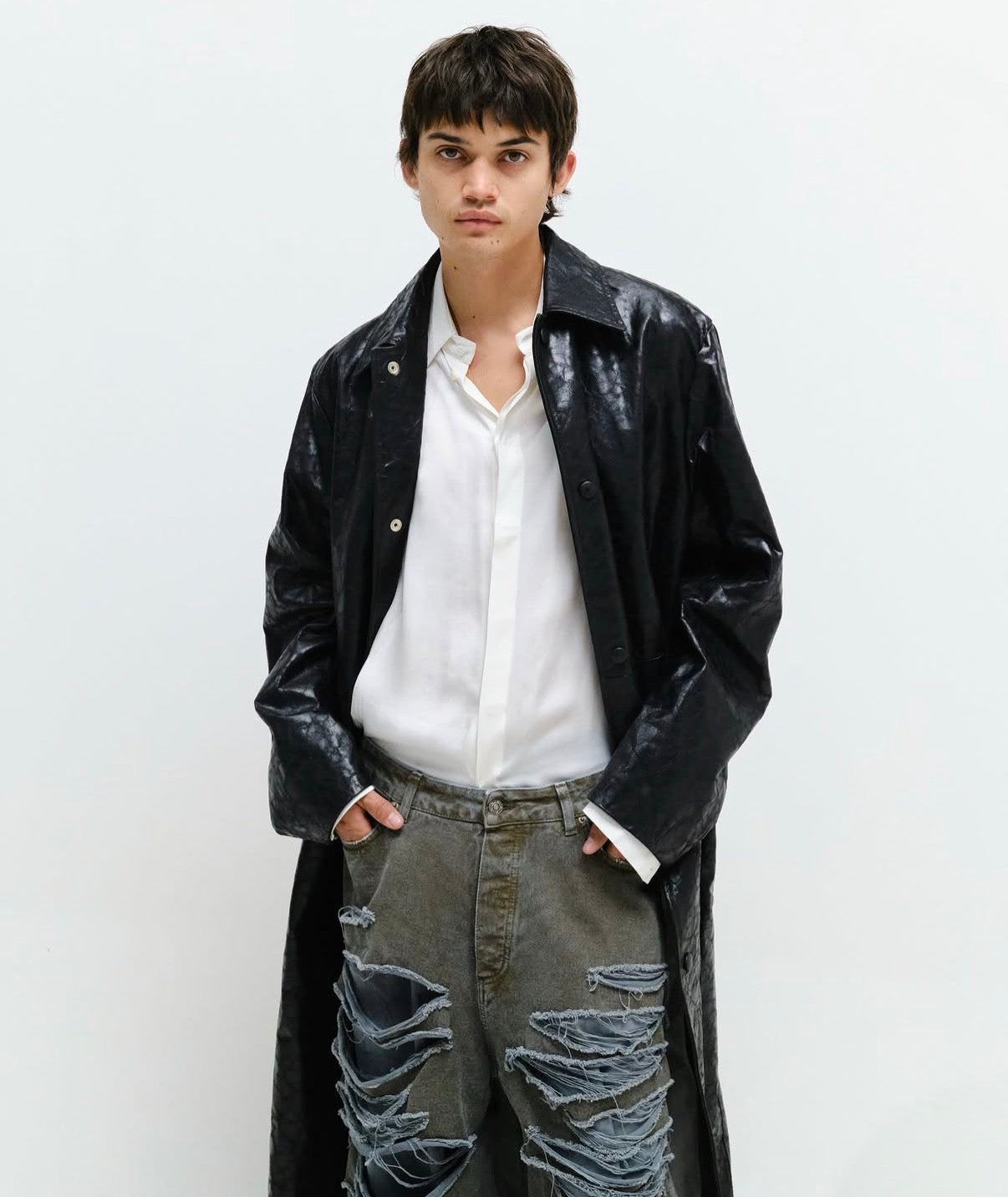 2025 Alternate Leather Paper Trench Coat