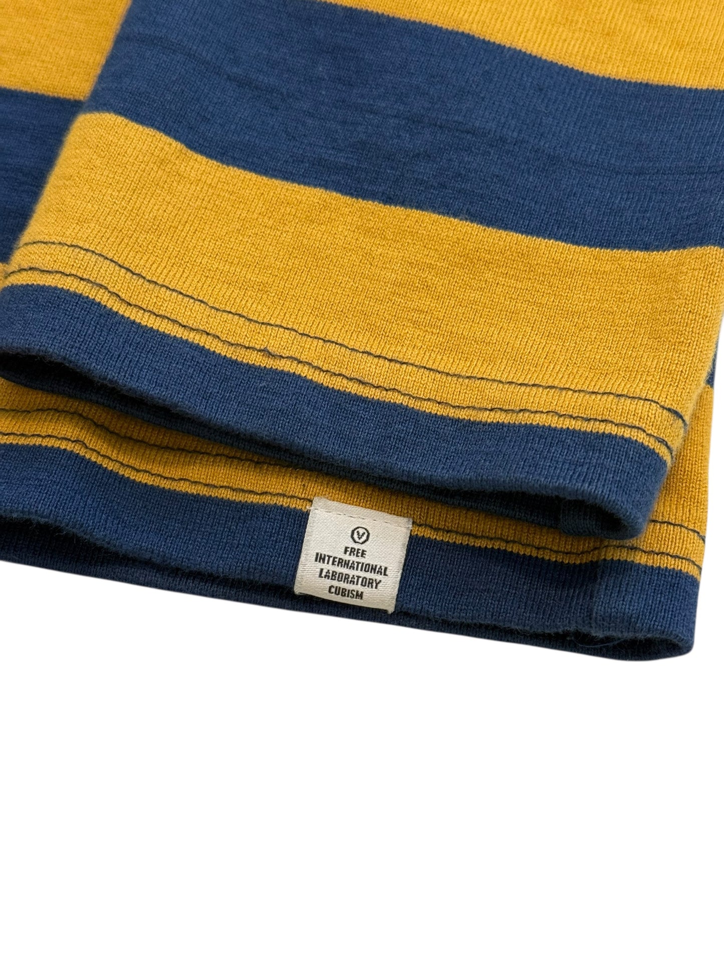 Mustard Navy Stripe Border Crew