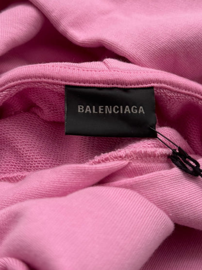 Pink Oversized Embroidered Hoodie
