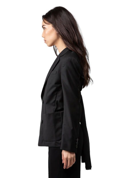 Back Ribbon Bow Tie Blazer