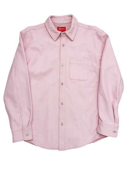 Pale Pink Lamb Leather Shirt Jacket