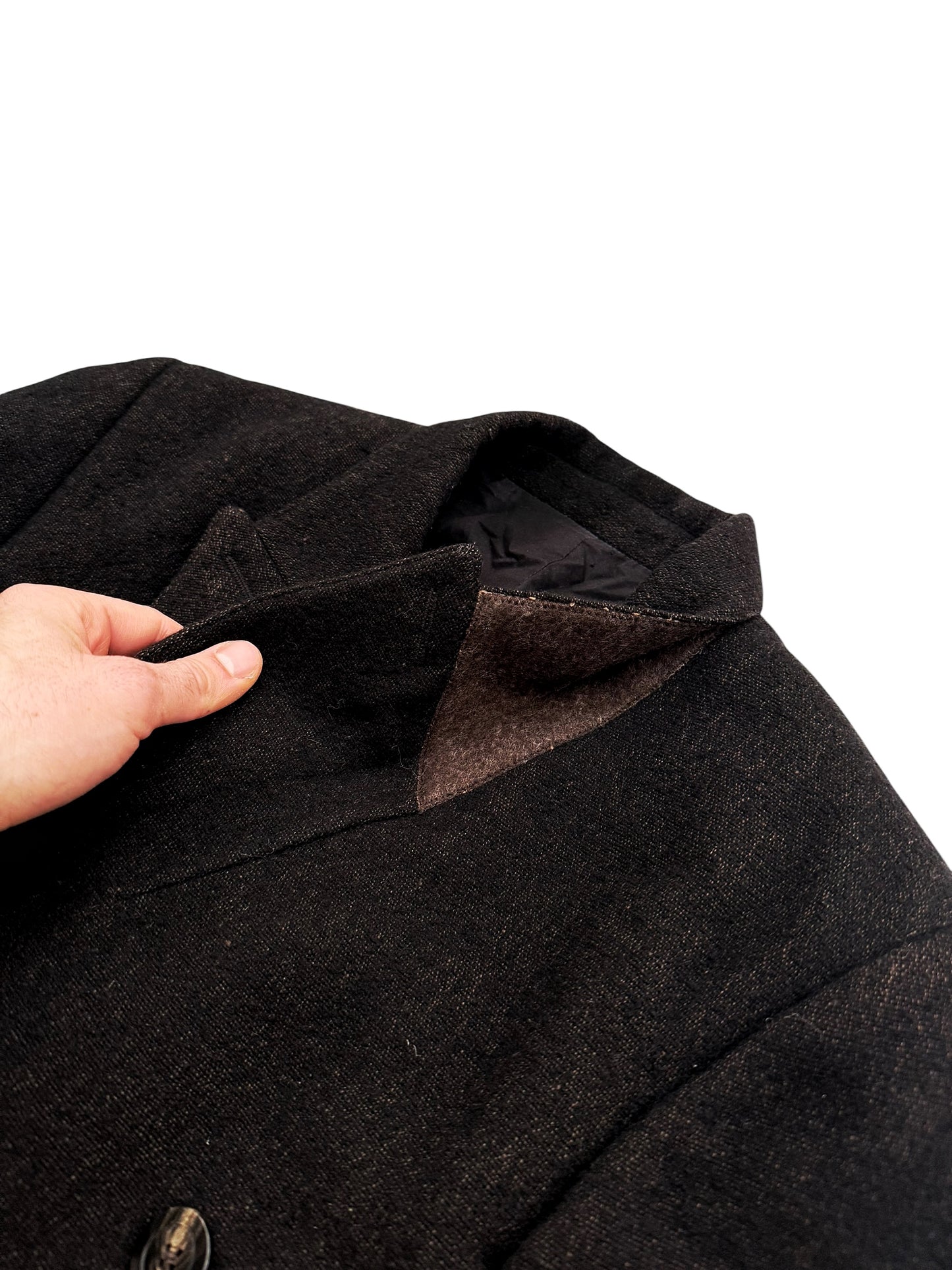 2018 Sisyphus Brown/Black Weave Double Breasted Coat