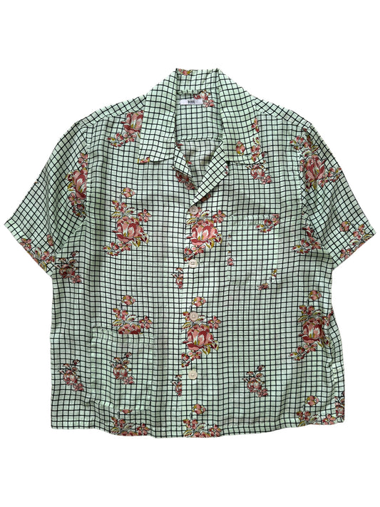 Silk Floral Plaid Shirt
