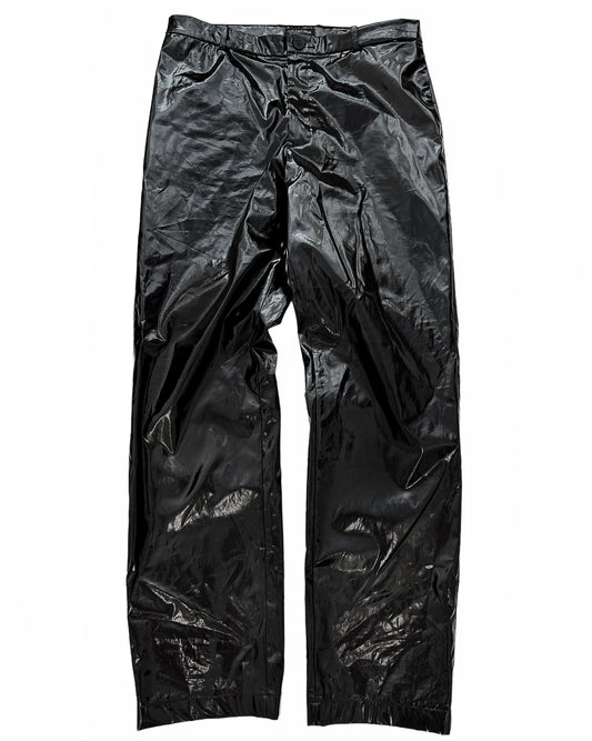 2022 Crinkled Cotton Vinyl Gimp Shiny Pants